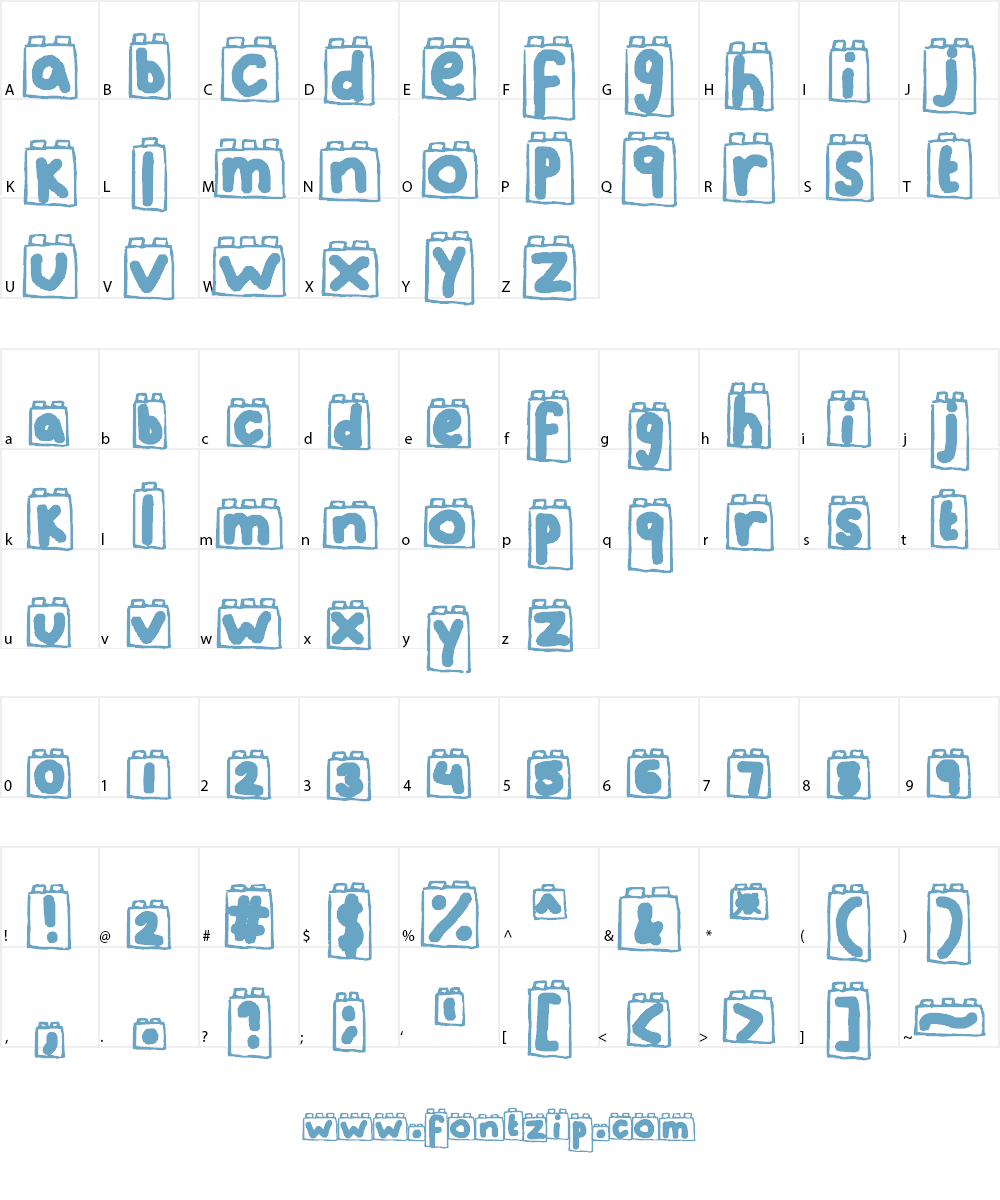 Lego Blocks Font Character